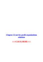 Chapter 12 Not For Profit Organizations Solutions