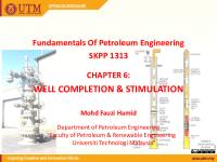 Chapter 6-Well Completion UTM