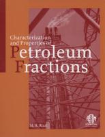 Characterization and Properties of Petroleum Fractions