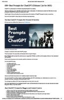 Chat GPT Prompts