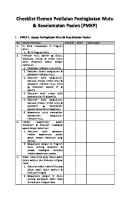 Check List Elemen Penilaian Peningkatan Mutu & Keselamatan Pasien