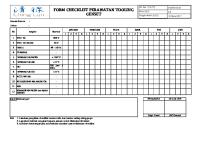 Checklist Pemeliharaan Genset PDF