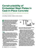 Constructability of Embedded Steel Plates in CIP Concrete