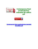 Contemporary Fixed Prosthodontics Rosenstiel 4th Edition PDF