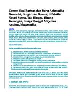 Contoh Soal Barisan Dan Deret Aritmatika Geometri Lengkap 39 [PDF]