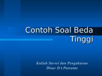 Contoh Soal Beda Tinggi