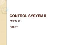 Control Sysyem Ii - Robot