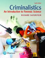 Criminalistics An Introduction To Forensic Science by Richard Saferstein