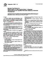 D6667 Determination of Total Volatile Sulfur in Gaseous