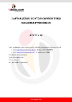 Daftar Judul Contoh-Contoh Tesis Magister Pendidikan Kode Y.08