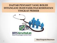 Daftar Penyakit Di Fasilitas Kesehatan Layanan Primer