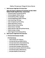 Daftar Perguruan Tinggi Di JaBar, Banten, Jakarta [PDF]