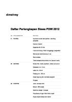 Daftar Perlengkapan Siswa PDW 2012