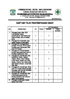 Daftar Tilik Penyimpanan Obat