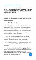 Debat Bahasa Indonesia Perubahan Teknologi Membuat Siswa Menjadi Malas Belajar [PDF]