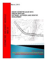 Desain Geometrik Jalan Dengan Bantuan Software Land Desktop Development 1