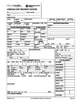 Dialysis Treatment Record