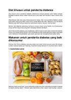 Diet Khusus Untuk Penderita Diabetes