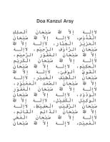 Doa Kanzul Arsy [PDF]