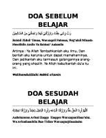 Doa Sebelum Belajar