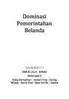 Dominasi Pemerintahan Belanda