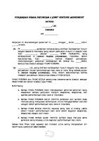 Draft Perjanjian Usaha Patungan (Joint Venture Agreement) [PDF]