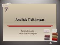 Ekonomi Teknik 08 - Analisis Titik Impas & Sensitivitas [PDF]