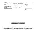 Electrical Panel - Equipment Installation Method Statement