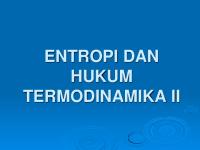 Entropi Dan Hukum Termodinamika II