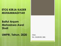 Etos Kerja Kader Muhammadiyah