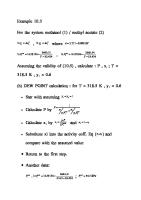 Example 10.3 For The System Methanol (1) / Methyl Acetate