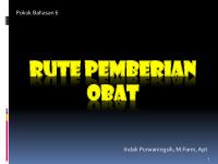 Farmakologi (Rute Pemberian Obat)