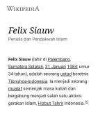 Felix Siauw - Wikipedia Bahasa Indonesia, Ensiklopedia Bebas