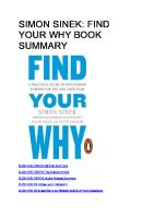 FIND YOUR WHY by Simon Sinek