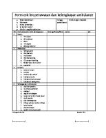 Form Cek List Perawatan Dan Kelengkapan Ambulance [PDF]