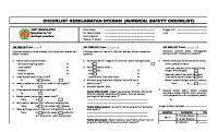 Form CheckList Keselamatan Operasi