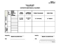 Form On Corrective Maintenance of Equipment