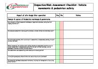 Form - Vehicle-Pedestrian Inspection Checklist