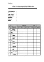 Formulir Food Frequency Questionaire