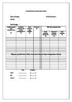 Formulir - Household Food Record