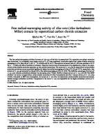 Free Radical-Scavenging Activity of Aloe Vera (Aloe Barbadensis Miller) Extracts by Supercritical Carbon Dioxide Extraction