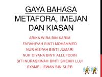 Gaya Bahasa Metafora Kiasan Imejan