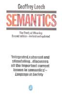 Geoffrey Leech Semantics The Study of Meaning PDF