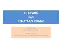 Geopark Dan Penataan Ruang