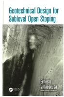 Geotechnical Designe For Sublevel Open Stoping Finale PDF