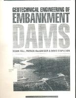 Geotechnical Engineering of Embankment Dams - Robin Fell, Et Al PDF