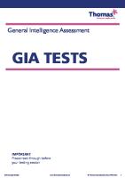 GIA Pretest Booklet