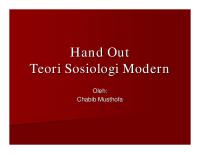 Handout Teori Sosiologi Modern [PDF]