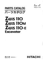 Hitachi Zaxis 110, 110M, 110-E Excavator Parts Catalog Manual PDF