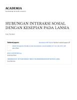 Hubungan Interaksi Sosial Dengan Kesepian Pada Lansia